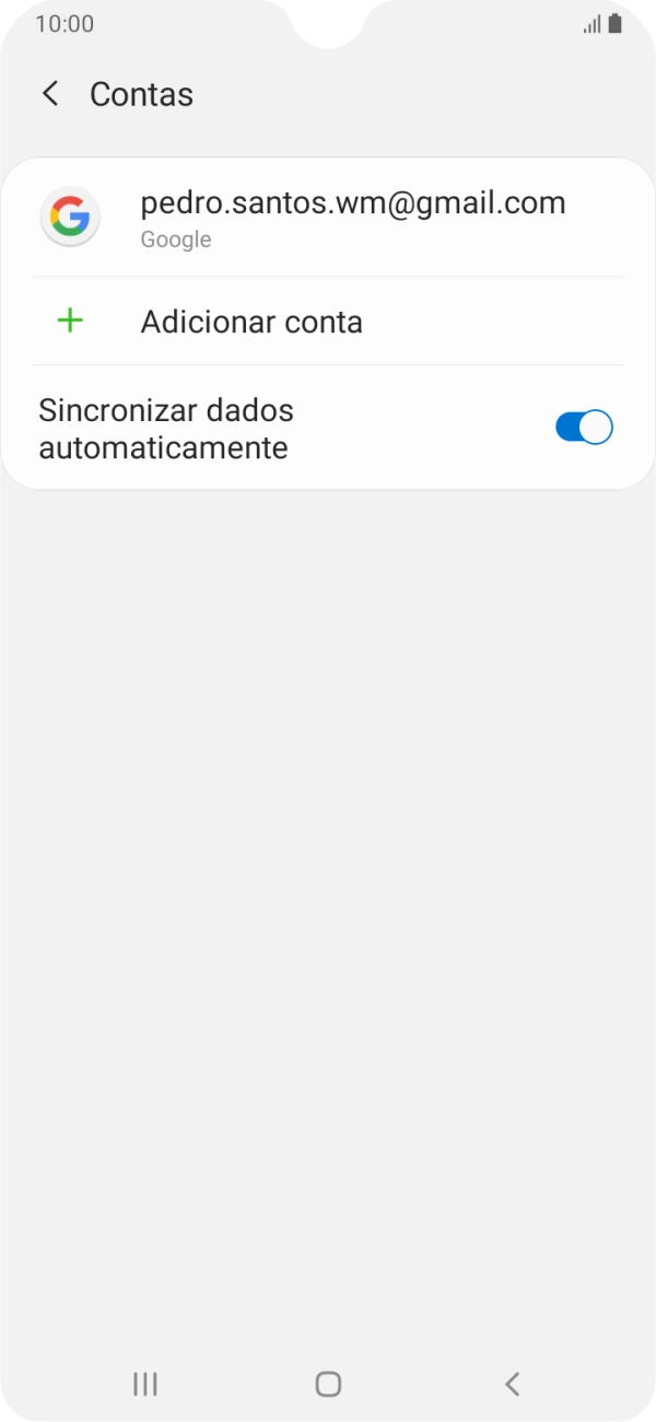 Prima Adicionar conta.