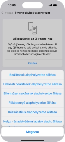 Válaszd a Beállítások alaphelyzetbe állítása lehetőséget.