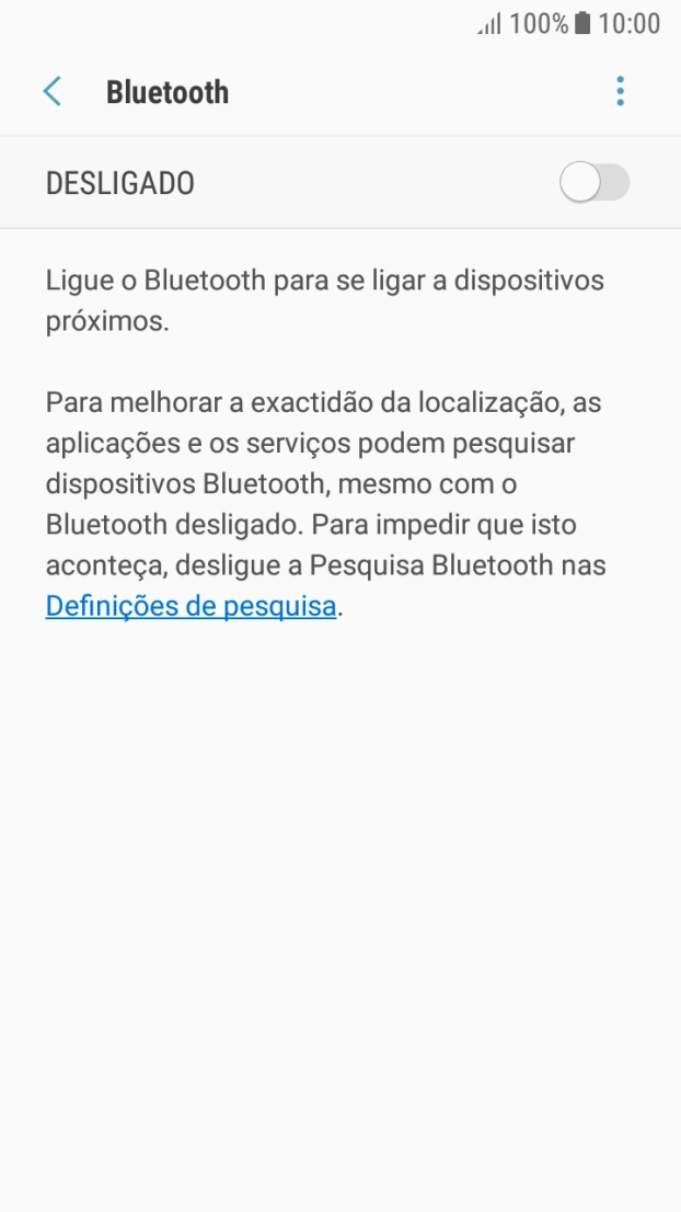 Prima o indicador para ativar a função.