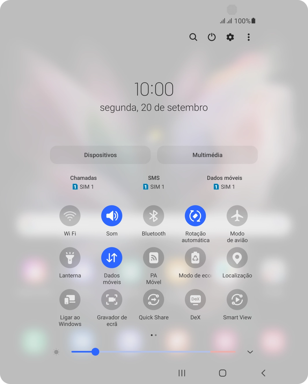 Prima o ícone de definições.