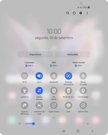 Prima o ícone de definições.
