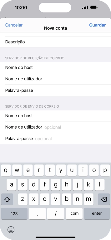 Prima Nome de utilizador e introduza o nome de utilizador da sua conta de e-mail.
