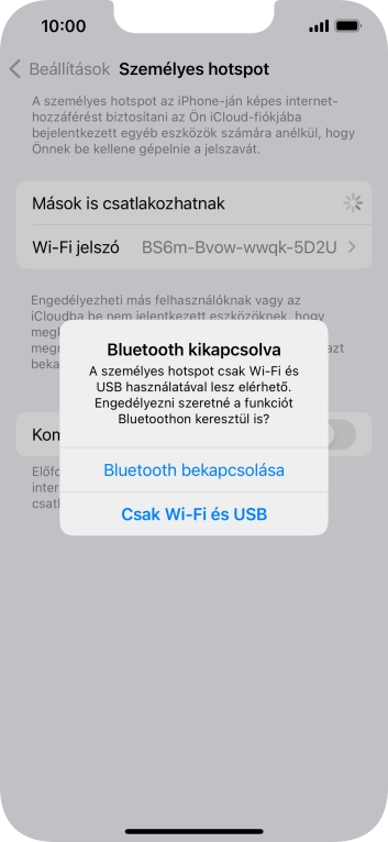 Amennyiben be van kapcsolva a Wi-Fi, válaszd a Csak Wi-Fi és USB lehetőséget.