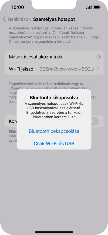Amennyiben be van kapcsolva a Wi-Fi, válaszd a Csak Wi-Fi és USB lehetőséget.