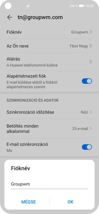 Válaszd az OK lehetőséget.