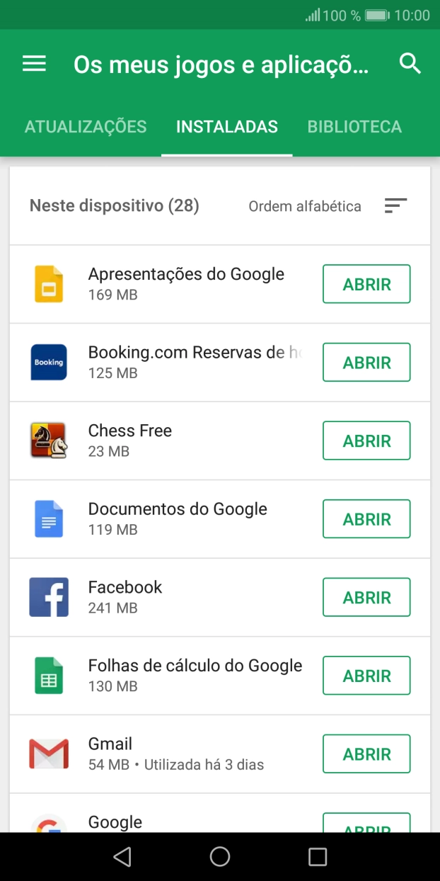Prima a app pretendida.