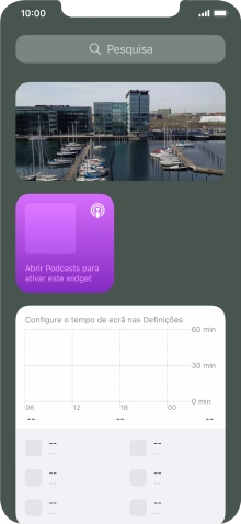 Mantenha premida por um instante a pilha de widgets pretendida.