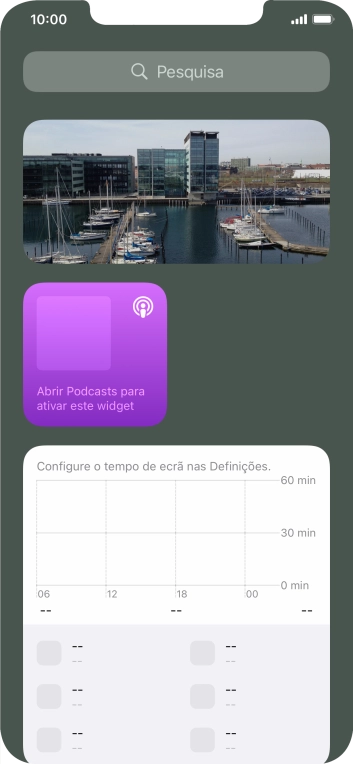Mantenha premida por um instante a pilha de widgets pretendida.