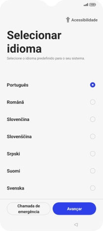 Prima o idioma pretendido.