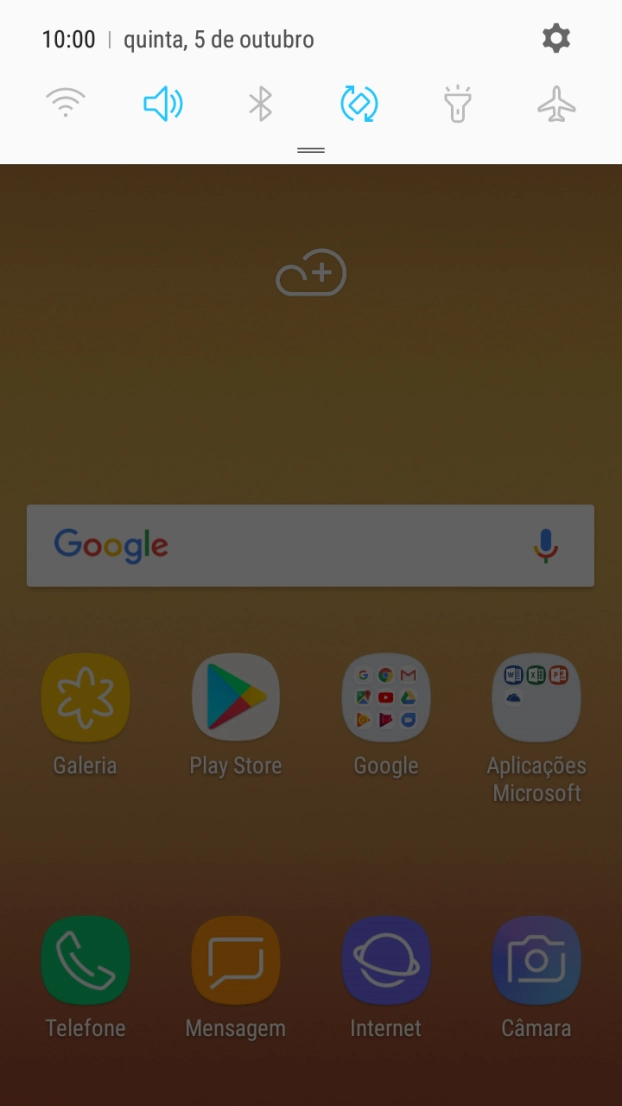 Prima o ícone de definições.