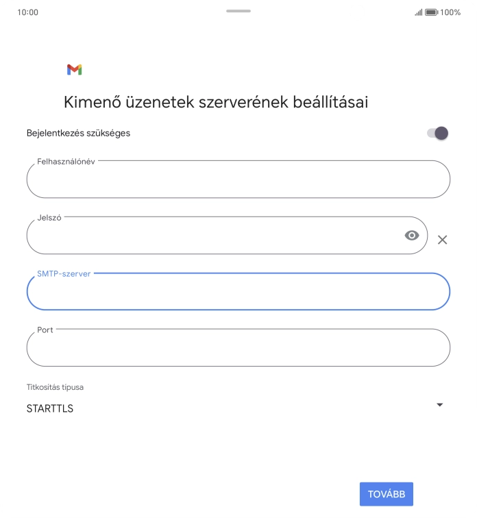 Kattints a „Port” alatti mezőre, és írd be a következőt: 587.