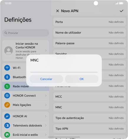 Introduza 01 e prima OK.
