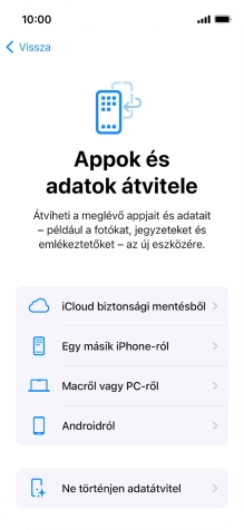 Válaszd a Ne történjen adatátvitel lehetőséget, és kövesd a képernyőn megjelenő utasításokat az aktiválás befejezéséhez.