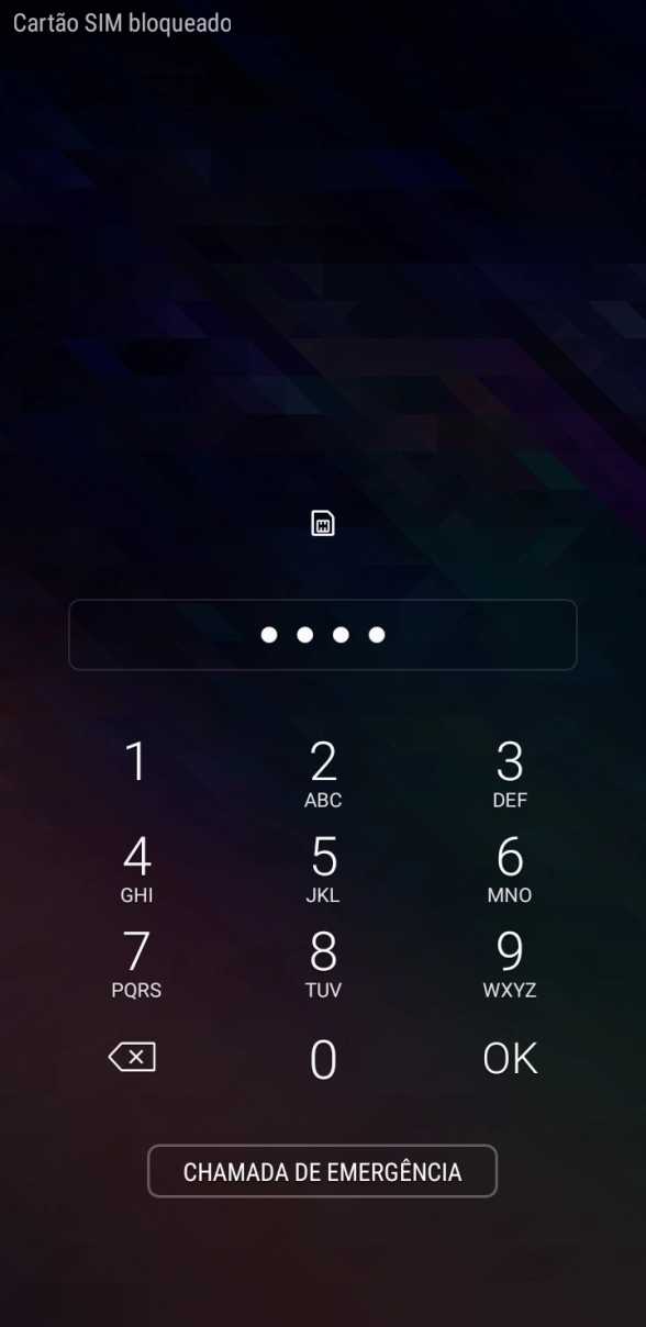 Se solicitado, deve introduzir o código PIN e premir OK.