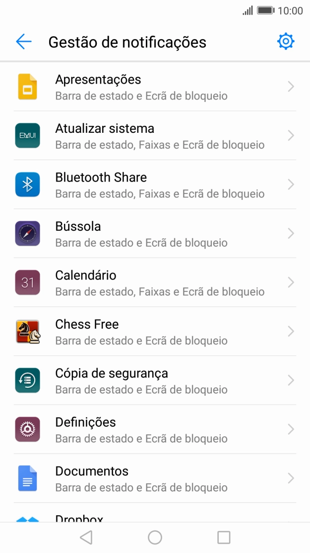 Prima a app pretendida.