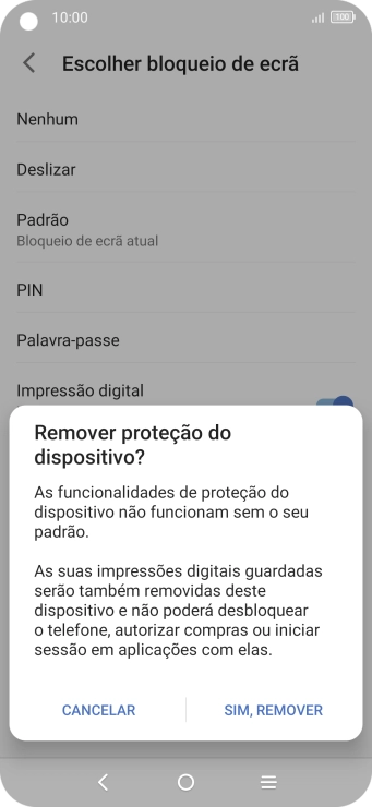 Prima SIM, REMOVER.