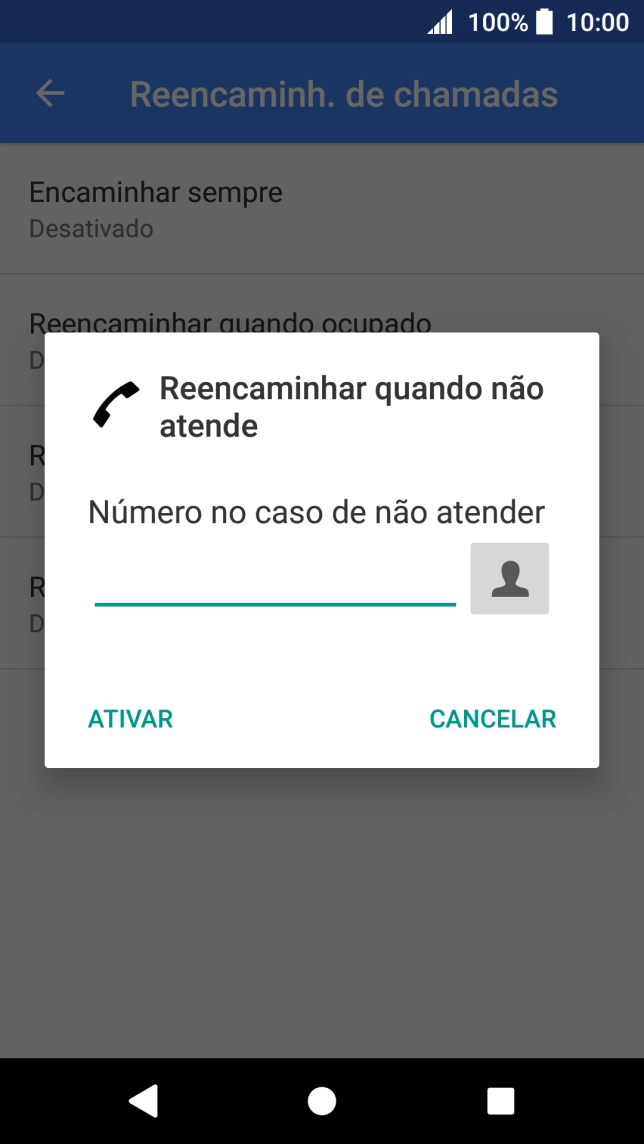 Introduza 123 e prima ATIVAR.