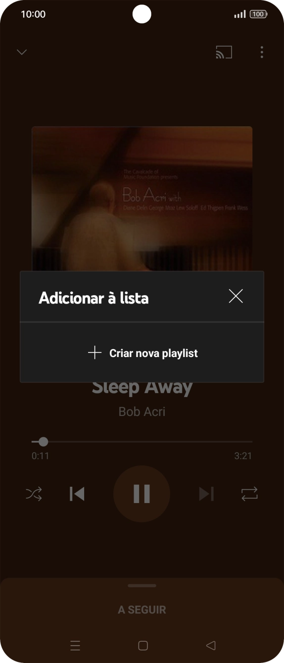 Prima Criar nova playlist.