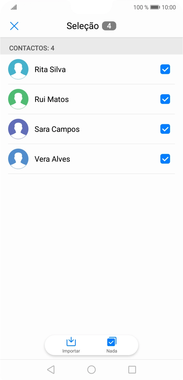 Prima o ícone para aceitar.