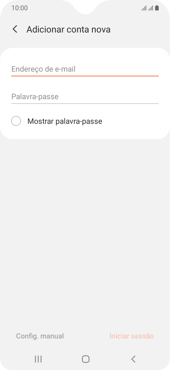 Prima Endereço de e-mail e introduza o seu endereço de e-mail.