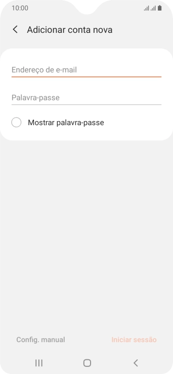 Prima Endereço de e-mail e introduza o seu endereço de e-mail Vodafone.