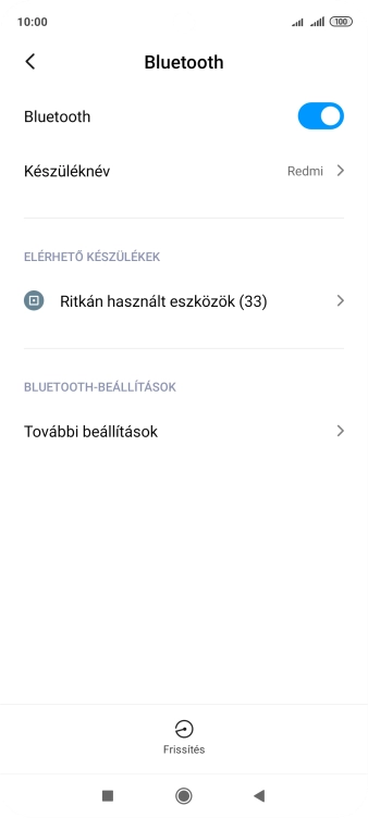 Válaszd a Ritkán használt eszközök lehetőséget.