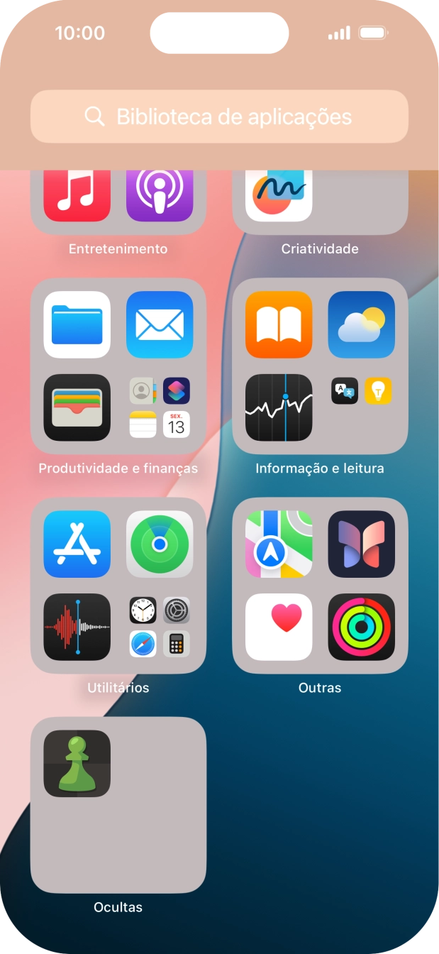 Mantenha premida por um momento a app pretendida.