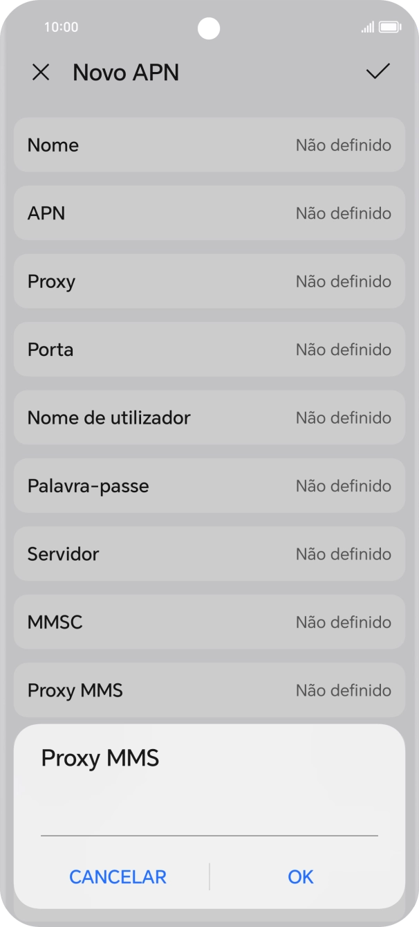 Introduza iproxy.vodafone.pt e prima OK.