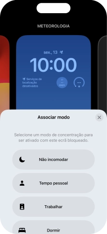Prima o modo de concentração pretendido.
