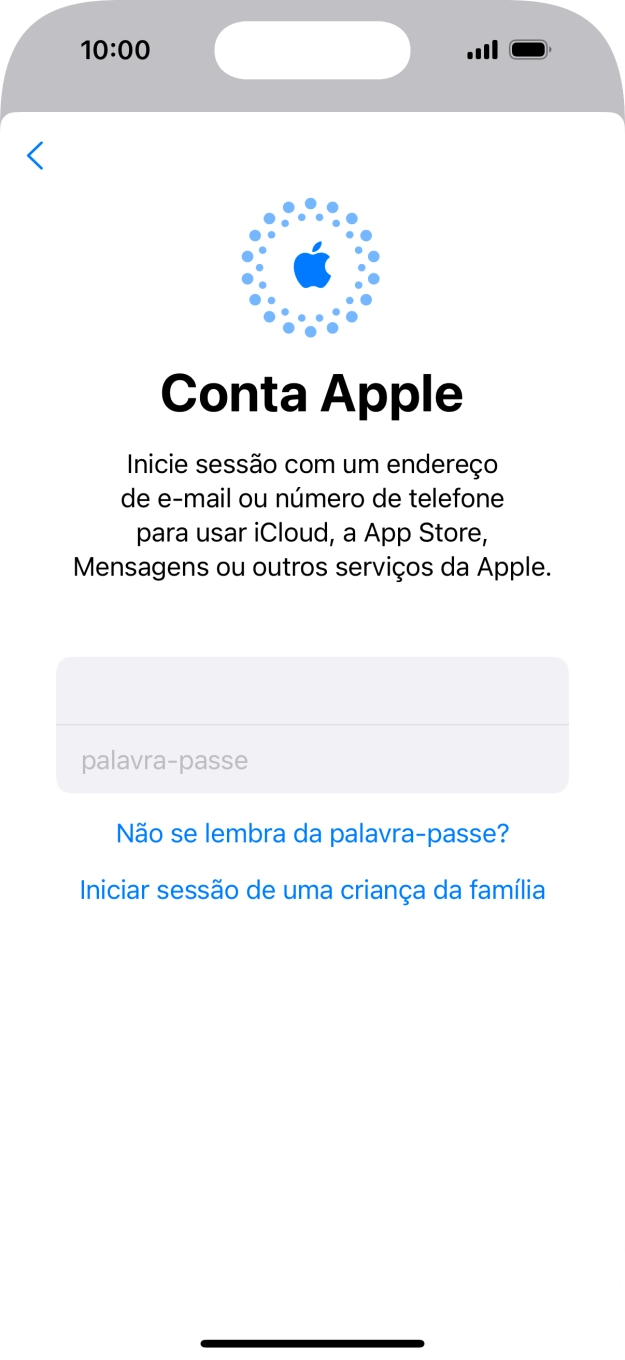 Prima palavra-passe e introduza a password do ID Apple.