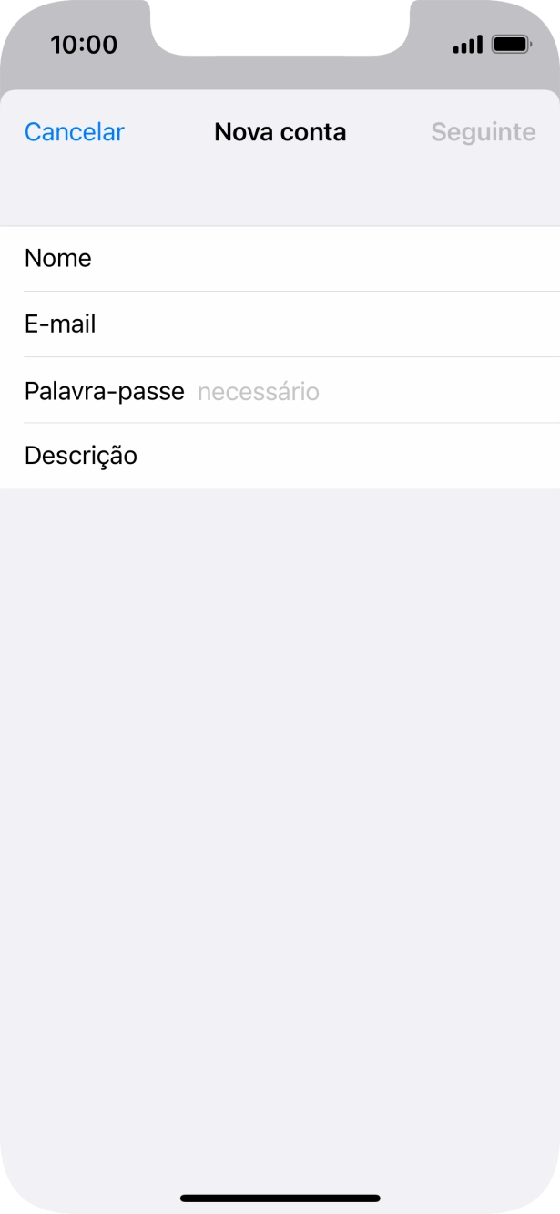 Prima Palavra-passe e introduza a password da sua conta de e-mail na Vodafone.