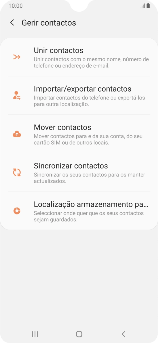 Prima Importar/exportar contactos.