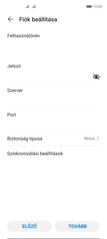 Kattints a „Felhasználónév” alatti mezőre, és írd be az e-mail-fiókodhoz tartozó felhasználónevet.