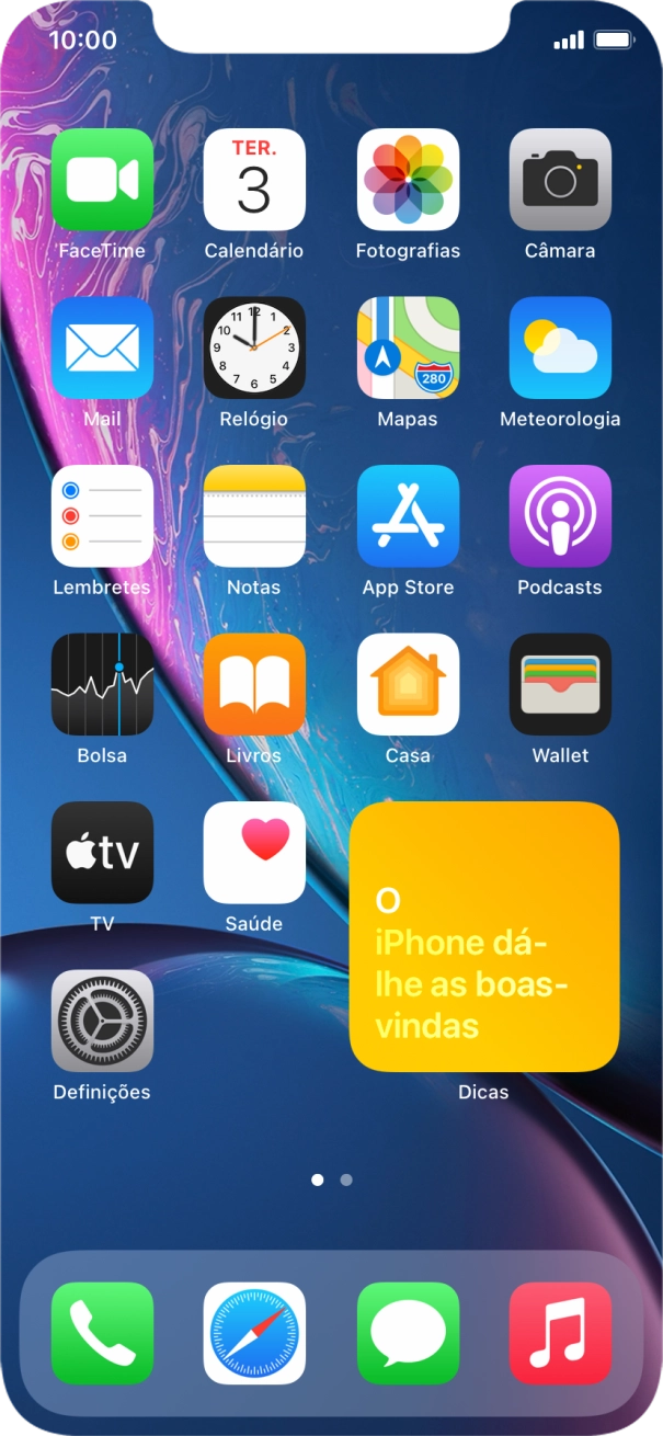Se utilizar uma pilha de widgets: Deslize o dedo para cima ou para baixo na pilha para escolher o widget pretendido.