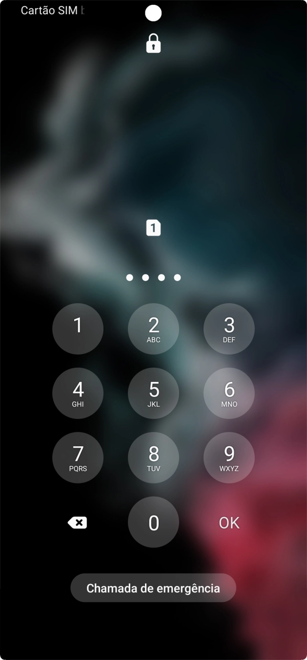 Se solicitado, deve introduzir o código PIN e premir OK.