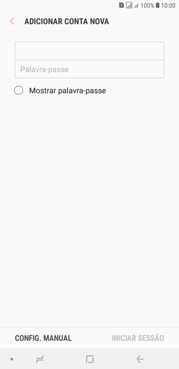 Prima Palavra-passe e introduza a password da sua conta de e-mail na Vodafone.