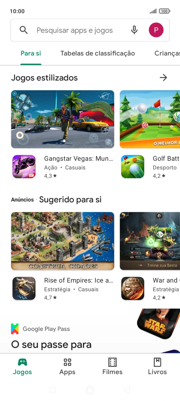 Prima o ícone de perfil.