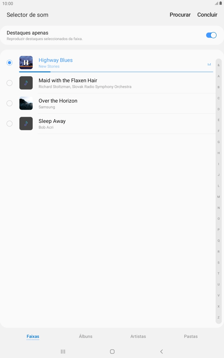 Quando tiver encontrado o tom de toque que pretende, prima Concluir.