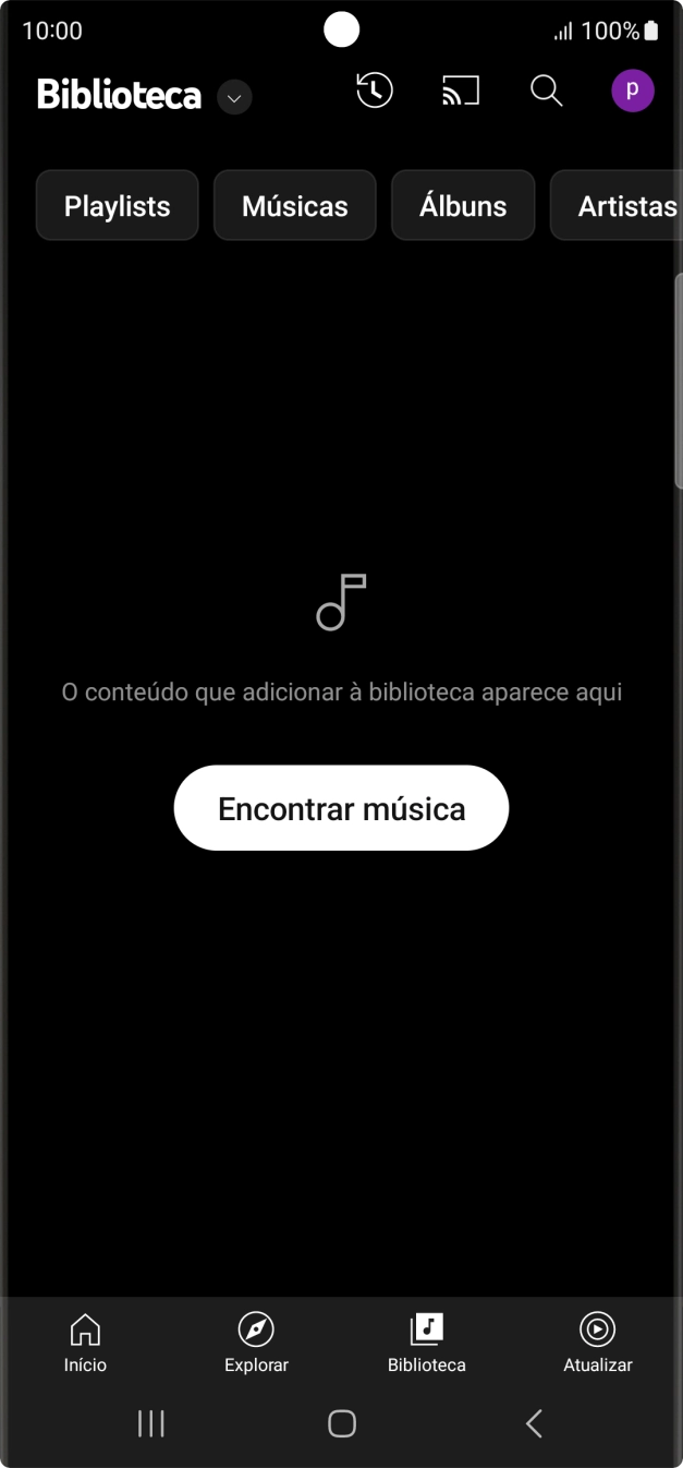 Prima a lista suspensa.
