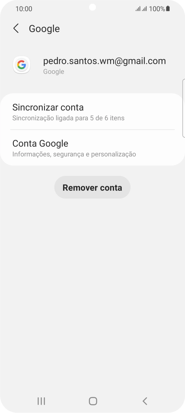 Prima Sincronizar conta.
