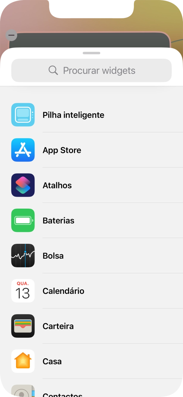 Prima o widget pretendido.