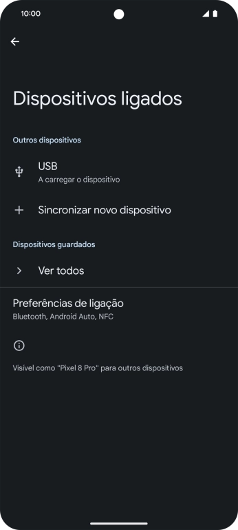 Prima Sincronizar novo dispositivo.
