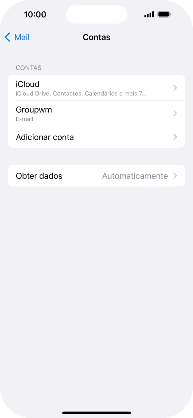 Prima o nome na conta de e-mail que acabou de criar.