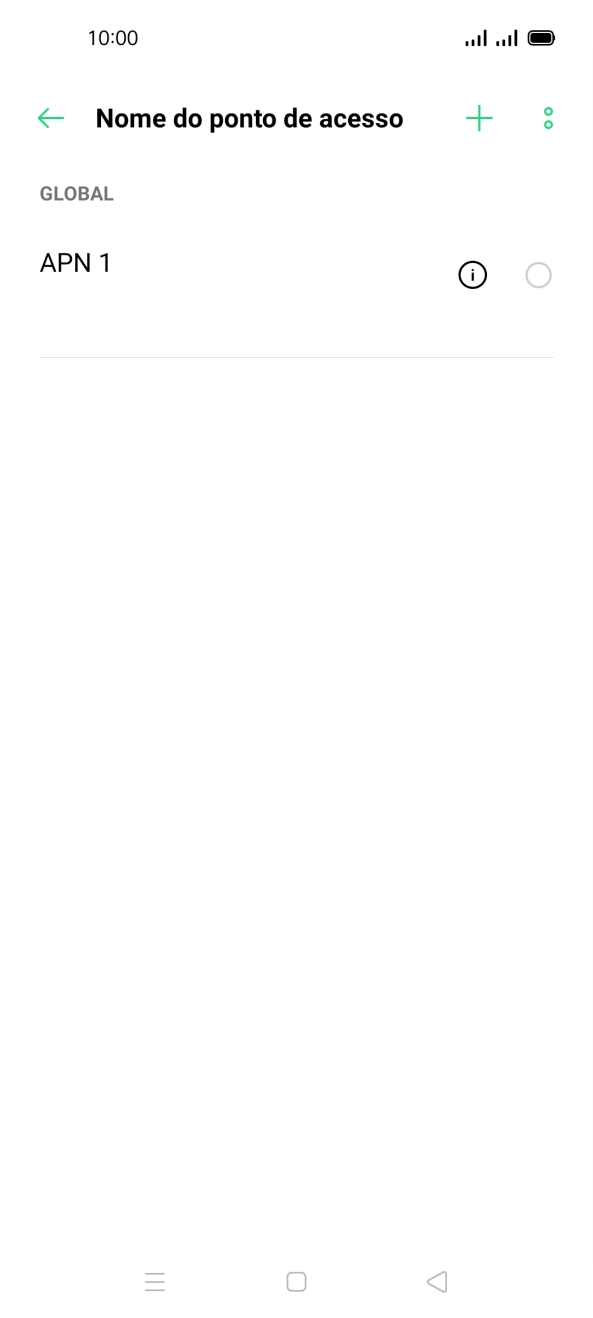 Prima o ícone para adicionar.