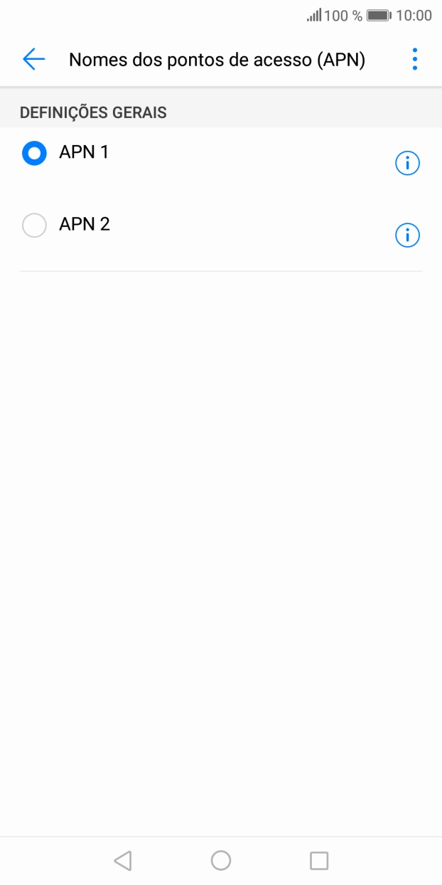 Prima o campo junto à ligação de dados para a ativar.