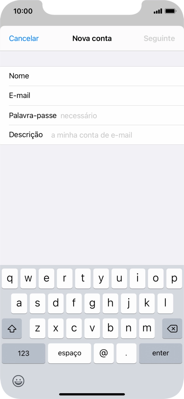 Prima Palavra-passe e introduza a password da sua conta de e-mail.