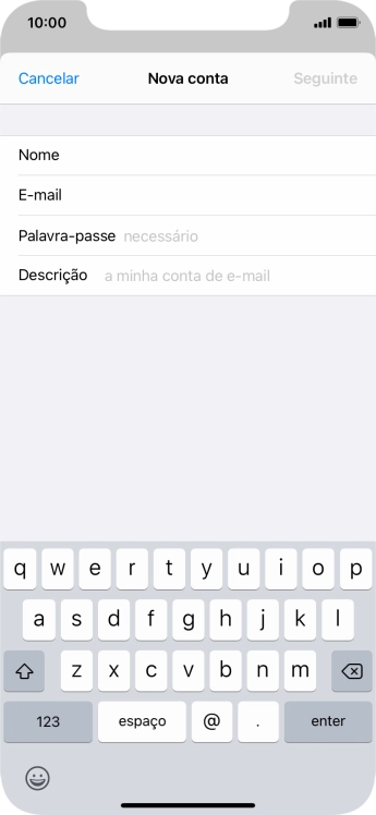 Prima Palavra-passe e introduza a password da sua conta de e-mail na Vodafone.