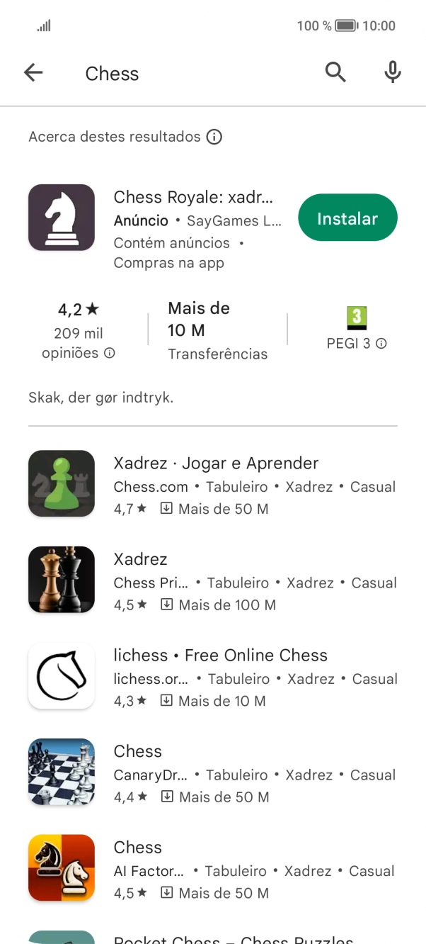 Prima a app pretendida.