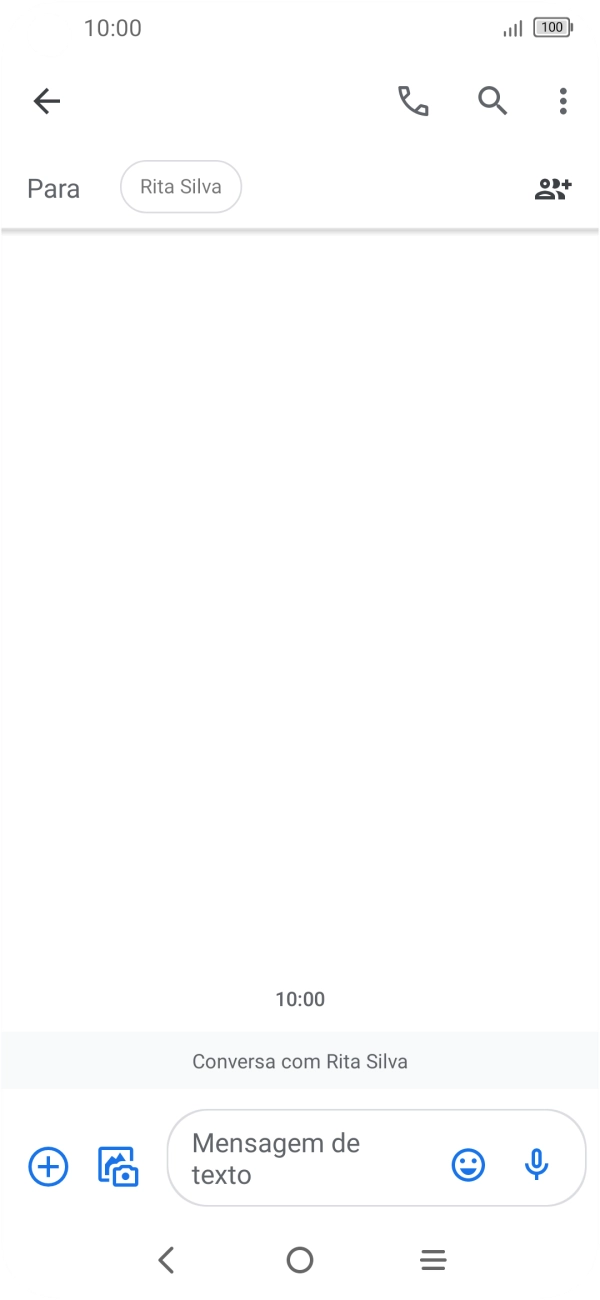 Prima o campo de escrita e escreva o texto da sua mensagem curta.