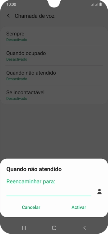 Introduza 123 e prima Activar.